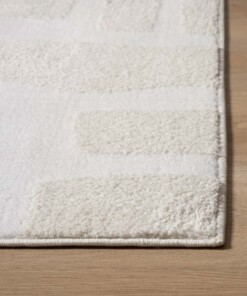 Tapis Carré scandinave - Contour Stone Crème - close up, thumbnail Tapis Carré scandinave - Contour Stone Crème - close up, thumbnail