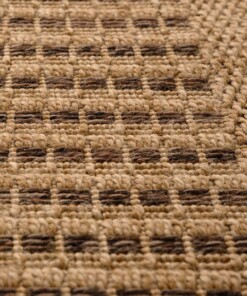 Tapis de balcon aspect jute - bohème Stripe beige/marron - close up