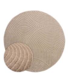 Tapis Rond scandinave - Contour Curve beige - overzicht, thumbnail