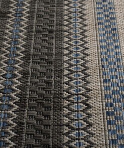 Tapis de balcon rayé - Coastal Path noir/bleu - close up