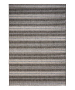 Tapis d'extérieur rayé - Coastal Path noir/bleu - overzicht