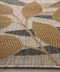 Tapis d'extérieur Feuilles de palmier - Coastal Coral beige - close up, thumbnail Tapis d'extérieur Feuilles de palmier - Coastal Coral beige - close up, thumbnail