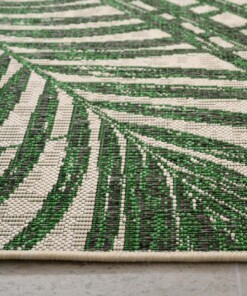 Tapis d'extérieur Feuilles de palmier - Coastal Cove blanc/vert - close up