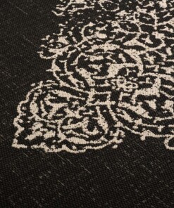 Tapis d'extérieur vintage - Coastal Bay noir/blanc - close up