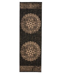 Tapis de balcon bohème - Coastal Hammock noir/beige - overzicht
