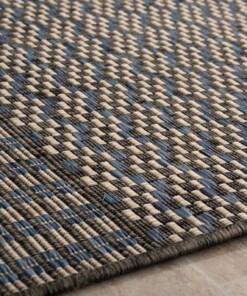 Tapis de balcon Zig zag - Coastal Waves bleu/gris - close up, thumbnail Tapis de balcon Zig zag - Coastal Waves bleu/gris - close up, thumbnail