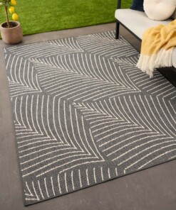 Tapis extérieur palmier - Flip Leaf gris