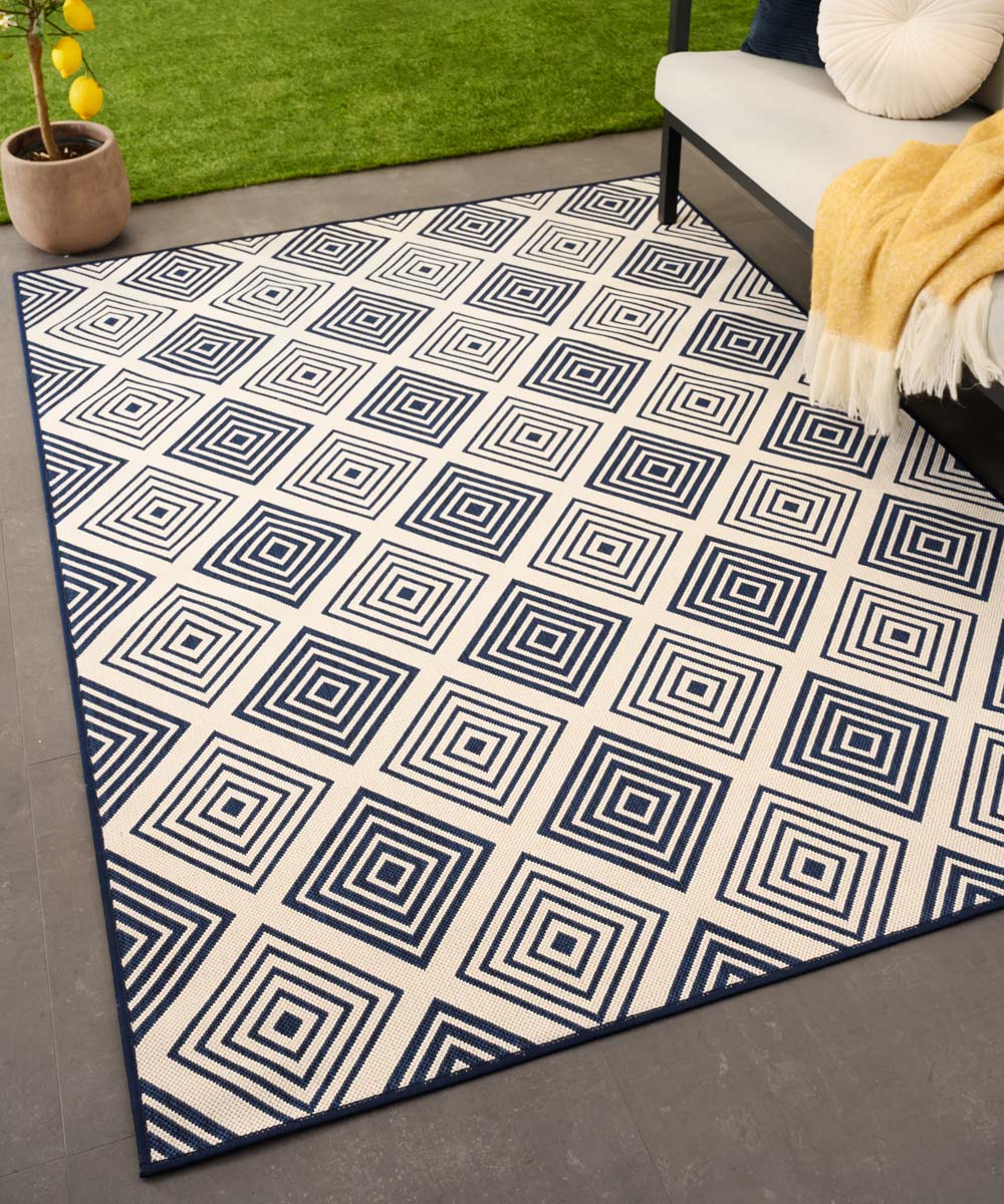 Tapis extérieur losanges - Flip Gem bleu foncé Tapis extérieur losanges - Flip Gem bleu foncé