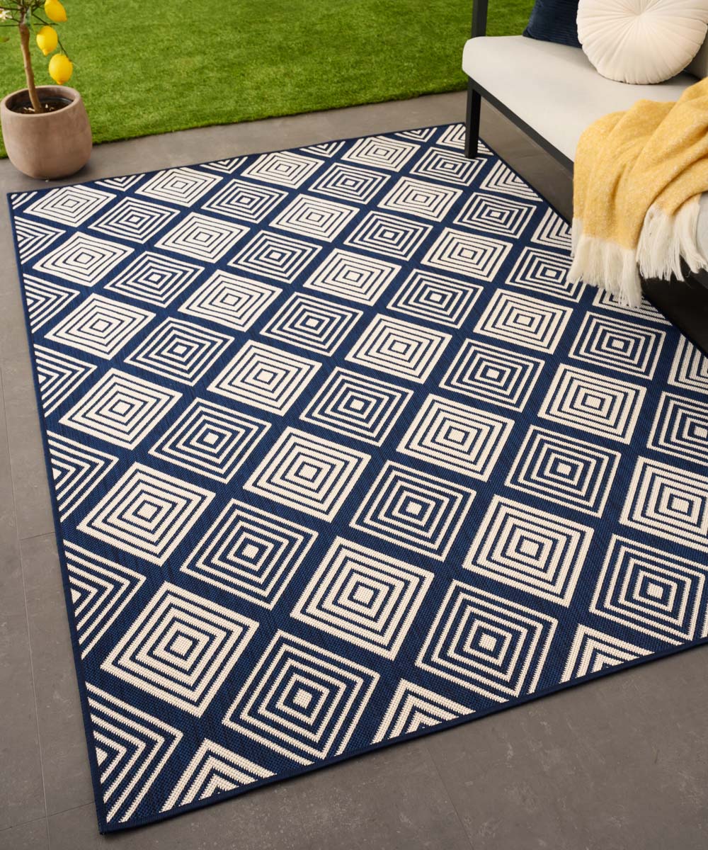 Tapis extérieur losanges - Flip Gem bleu foncé Tapis extérieur losanges - Flip Gem bleu foncé