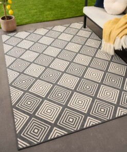 Tapis extérieur losanges - Flip Gem gris