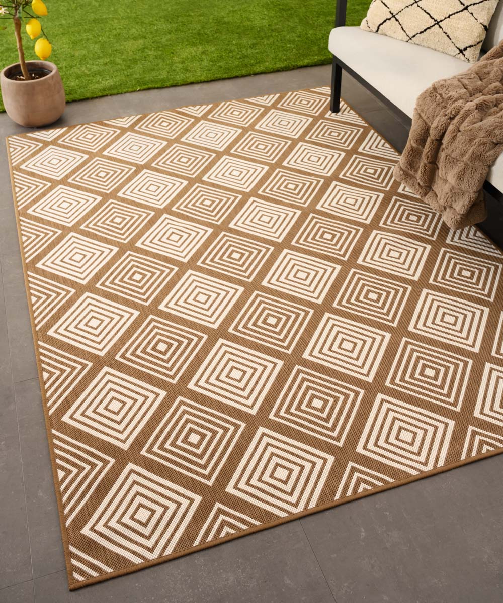 Tapis extérieur losanges - Flip Gem brun clair Tapis extérieur losanges - Flip Gem brun clair