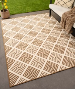Tapis extérieur losanges - Flip Gem brun clair