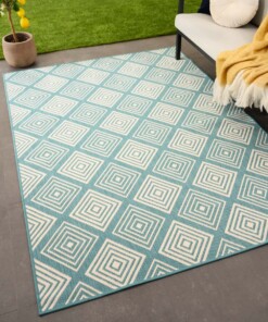 Tapis extérieur losanges - Flip Gem turquoise