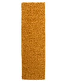 Tapis de couloir poils longs Shaggy Trend - jaune moutarde - overzicht, thumbnail