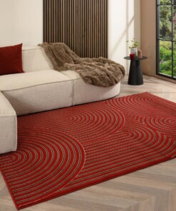 Tapis japandi - Ease Akira rouge