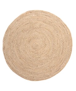 Tapis jute tressé Rond - blanc/naturel - overzicht