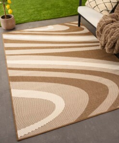 Tapis extérieur moderne - Flip Saturn brun clair