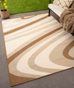 Tapis extérieur moderne - Flip Saturn brun clair