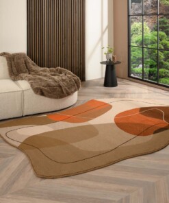 Tapis forme organique - Ease Stone terra