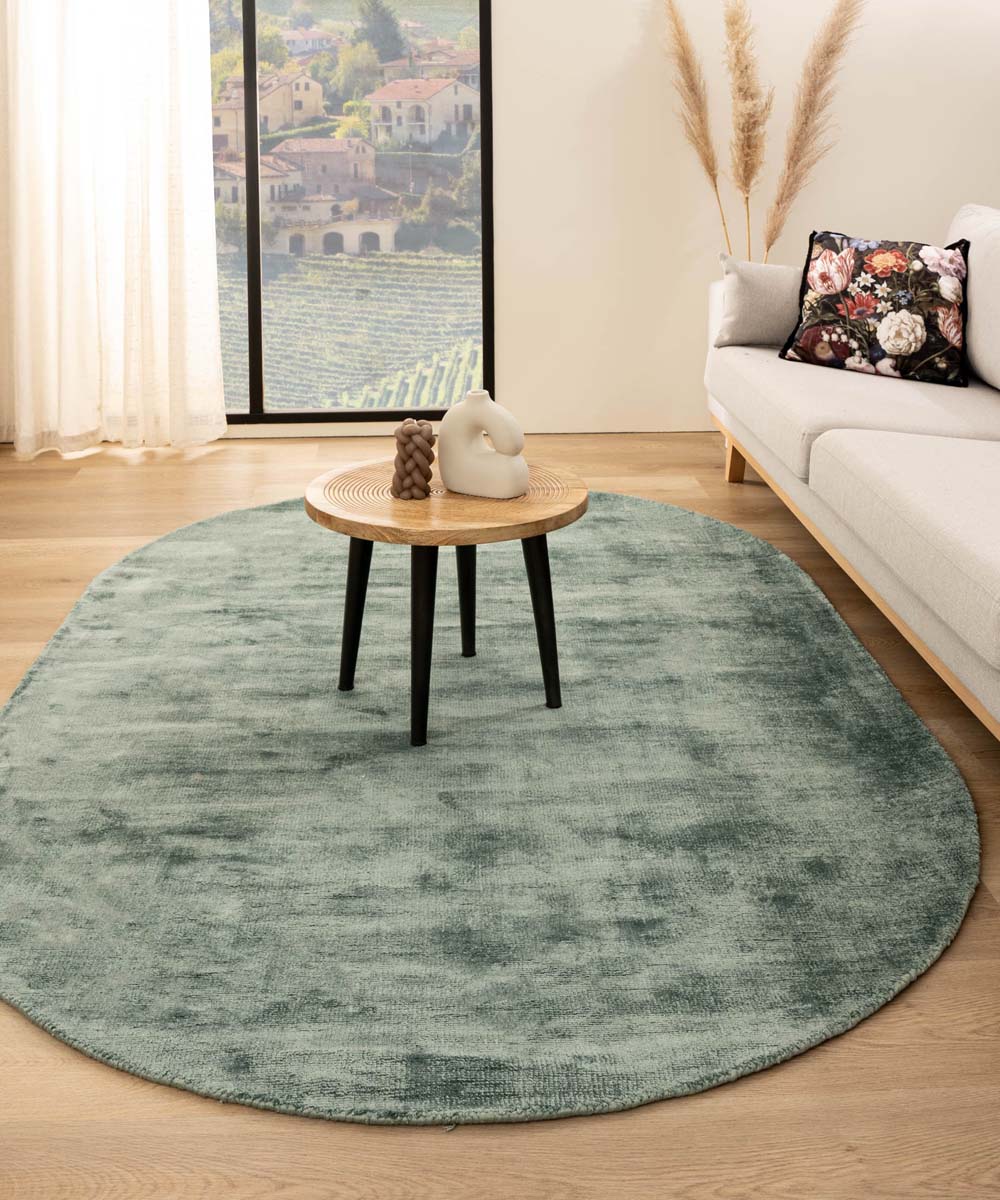 Tapis viscose ovale - Glamour azur - sfeer Tapis viscose ovale - Glamour azur - sfeer