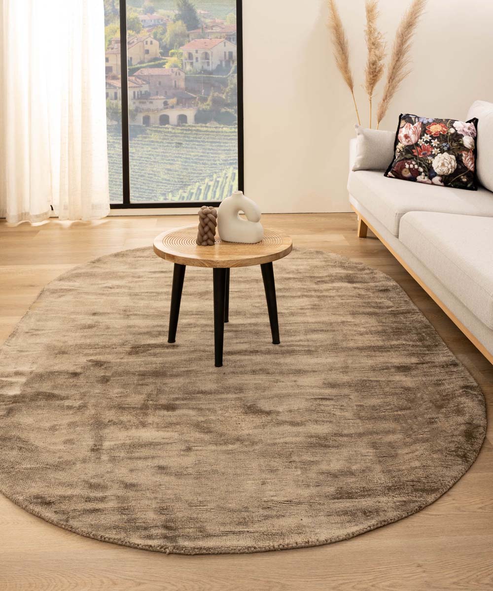 Tapis viscose ovale - Glamour marron - sfeer