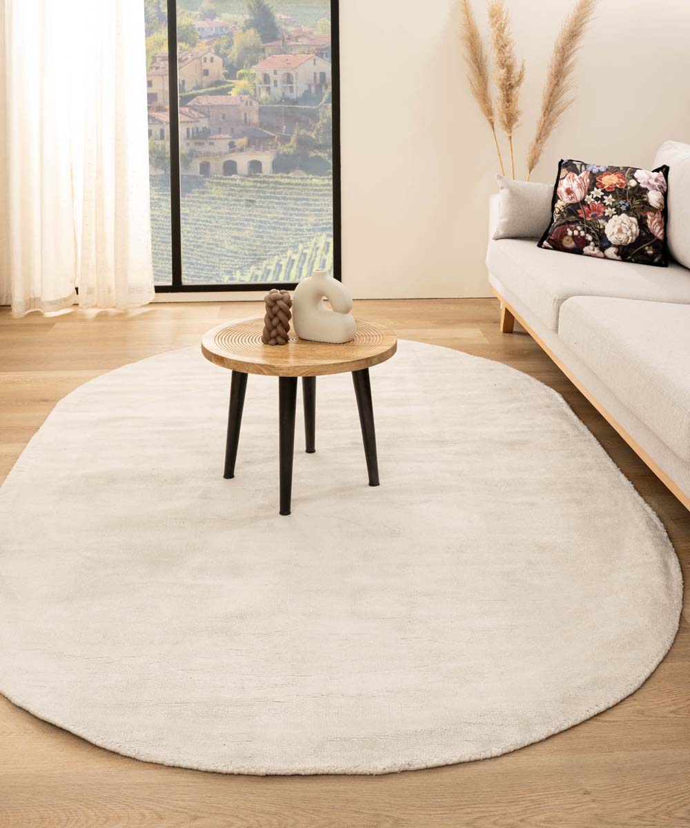 Tapis viscose ovale - Glamour blanc - sfeer Tapis viscose ovale - Glamour blanc - sfeer