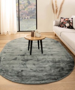 Tapis viscose ovale - Glamour bleu - sfeer
