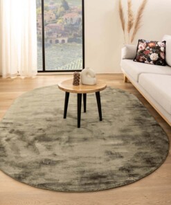Tapis viscose ovale - Glamour vert olive - sfeer