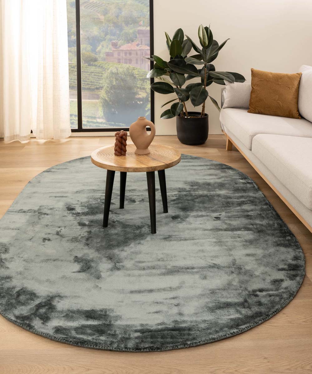 Tapis viscose ovale - Pearl bleu - sfeer