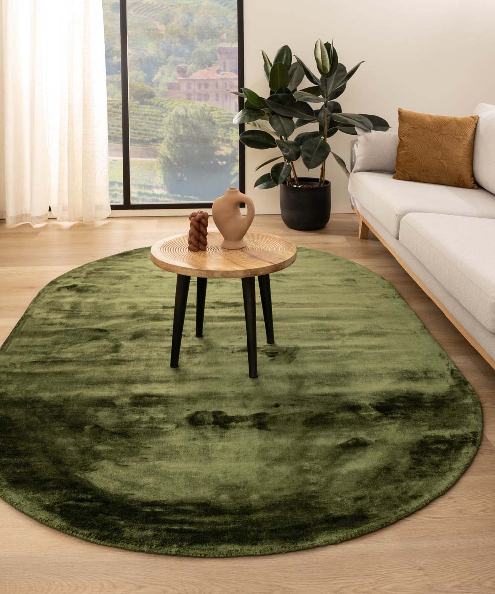 Tapis viscose ovale - Pearl vert - sfeer Tapis viscose ovale - Pearl vert - sfeer