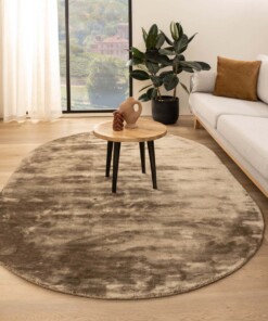Tapis viscose ovale - Pearl marron - sfeer