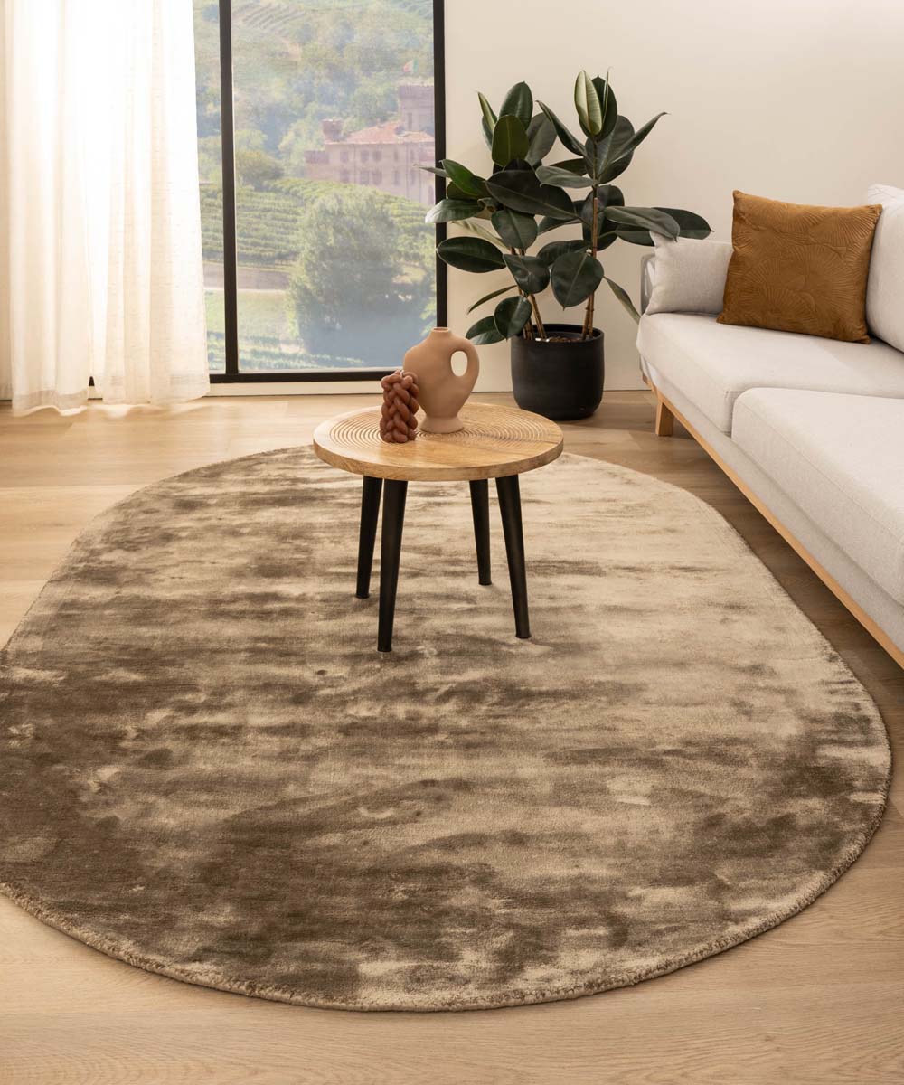 Tapis viscose ovale - Pearl marron - sfeer Tapis viscose ovale - Pearl marron - sfeer