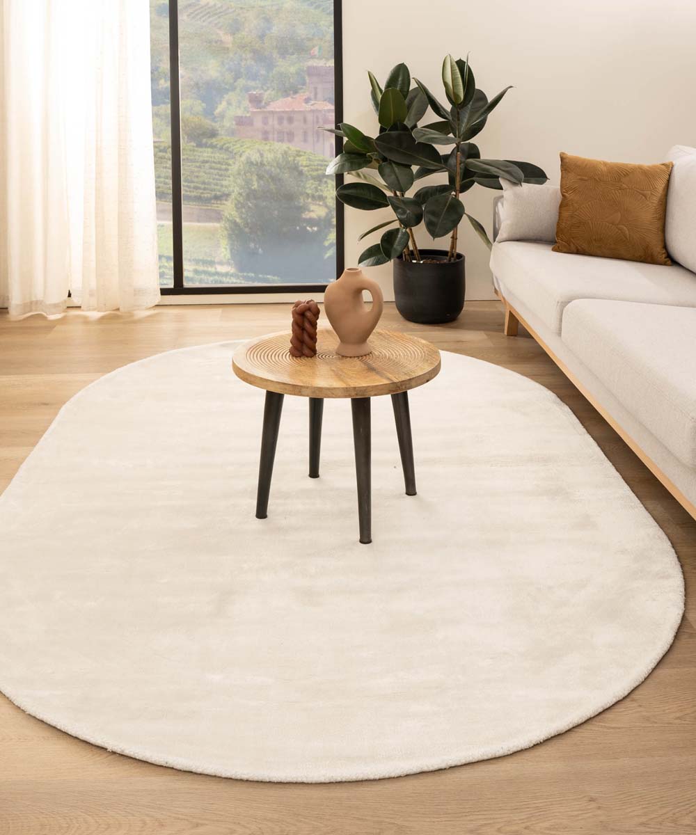 Tapis viscose ovale - Pearl blanc - sfeer Tapis viscose ovale - Pearl blanc - sfeer