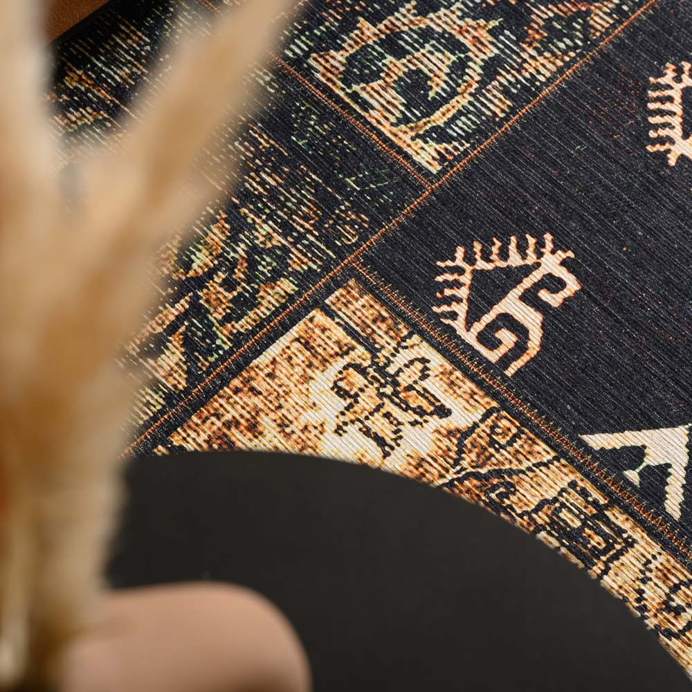 Tapis patchwork - Fade No.1 vert olive - close up Tapis patchwork - Fade No.1 vert olive - close up