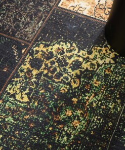 Tapis patchwork - Fade No.1 vert olive - close up, thumbnail Tapis patchwork - Fade No.1 vert olive - close up, thumbnail