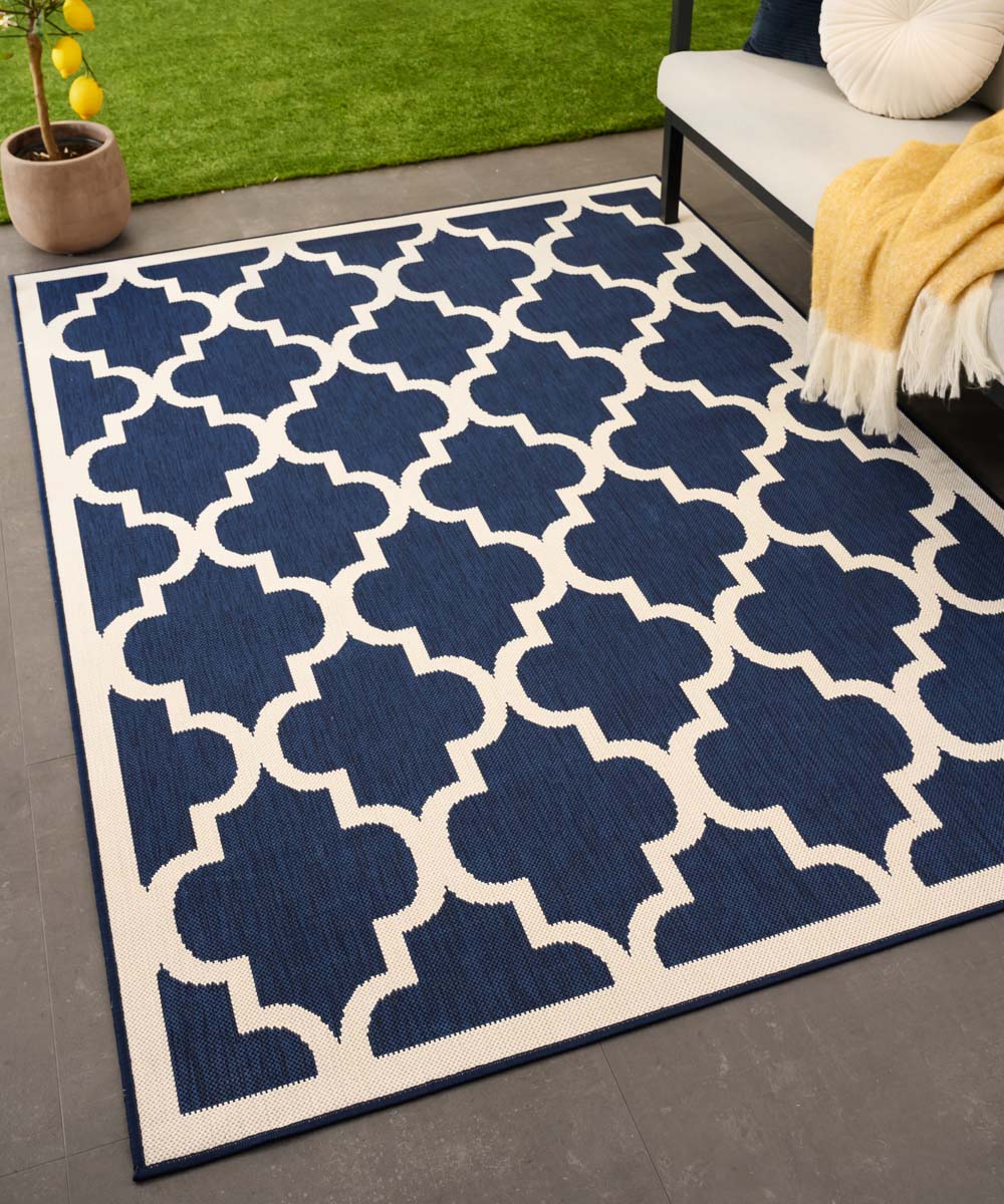 Tapis extérieur retro - Flip Lucky bleu foncé Tapis extérieur retro - Flip Lucky bleu foncé
