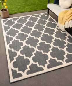 Tapis extérieur retro - Flip Lucky gris