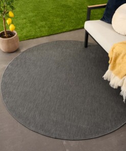 Tapis extérieur rond uni - Flip gris