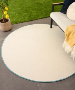 Tapis extérieur rond uni - Flip turquoise
