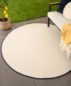 Tapis extérieur rond uni - Flip bleu foncé