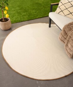 Tapis extérieur rond uni - Flip brun clair