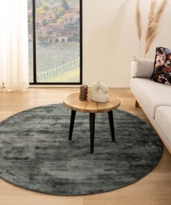 Tapis viscose rond - Glamour bleu - sfeer
