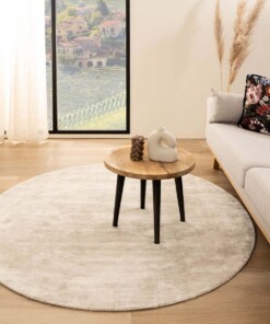 Tapis viscose rond - Glamour ivoire - sfeer