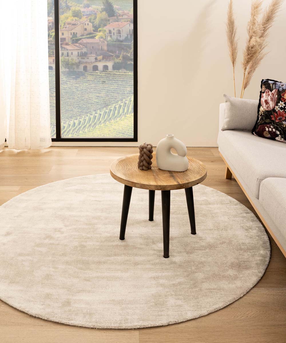 Tapis viscose rond - Glamour ivoire - sfeer Tapis viscose rond - Glamour ivoire - sfeer