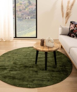 Tapis viscose rond - Glamour vert - sfeer