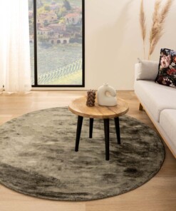 Tapis viscose rond - Glamour vert olive - sfeer