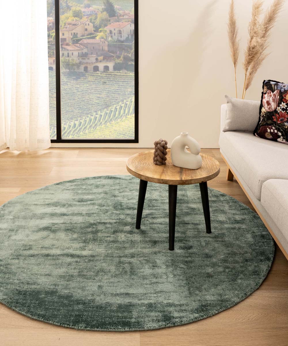 Tapis viscose rond - Glamour azur - sfeer