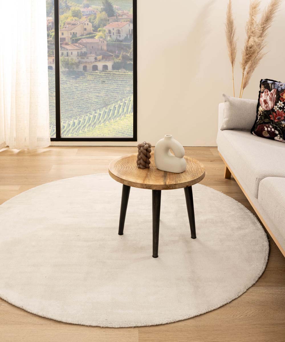 Tapis viscose rond - Glamour blanc - sfeer Tapis viscose rond - Glamour blanc - sfeer