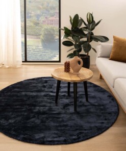 Tapis viscose rond - Pearl bleu marine - sfeer