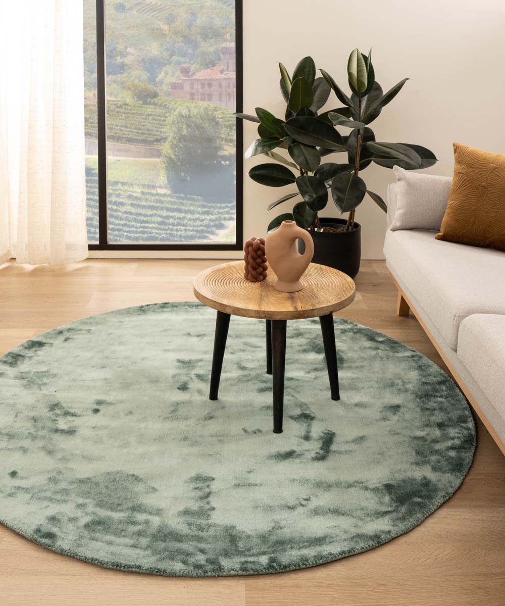 Tapis viscose rond - Pearl azur - sfeer Tapis viscose rond - Pearl azur - sfeer